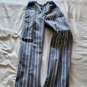 Vintage Blaze ‘Double Trouble’ Two-tone Cowgirl Jeans - XS, Blue/Blue Stripe